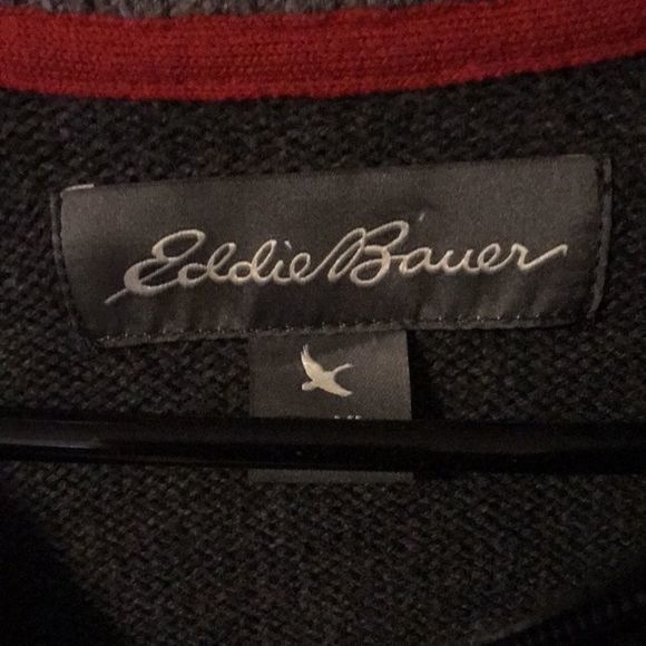 Eddie Bauer Mens XL Gray Red Turtleneck‎ Sweater - Picture 2 of 6